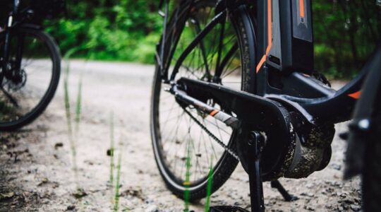 Het achterwiel van een fiets