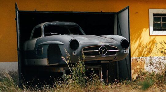De gevonden Mercedes 300 SL Gullwing.