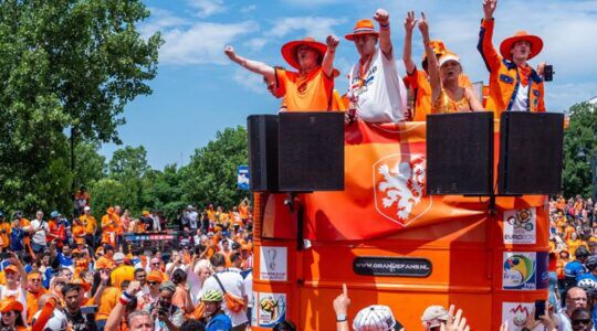 Fans OnsOranje in Amerika tijdens het WK