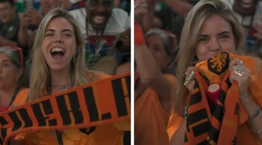Oranje-fan tijdens Nederland - Japan