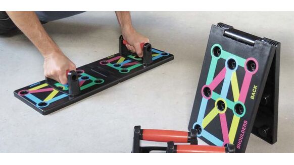 Met dit multifunctionele Push-Up Board kan jij thuis heel jouw bovenlichaam trainen