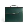 laptoptas groen leer